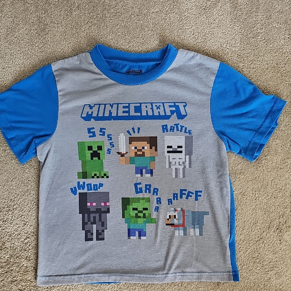 Minecraft Kids Blue and Gray T-Shirt, Shorts & Pants Set.
